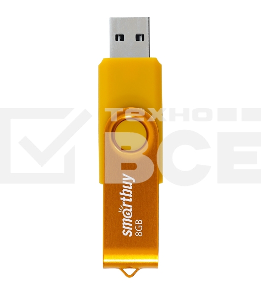 Флешка USB Smartbuy Twist Yellow (SB008Gb2TWY), 8Gb, USB 2.0, R/W 15/5, желтый