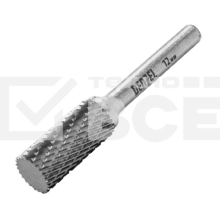 Борфреза по металлу Denzel твердосплавная, цилиндрическая, тип-А, 12 мм