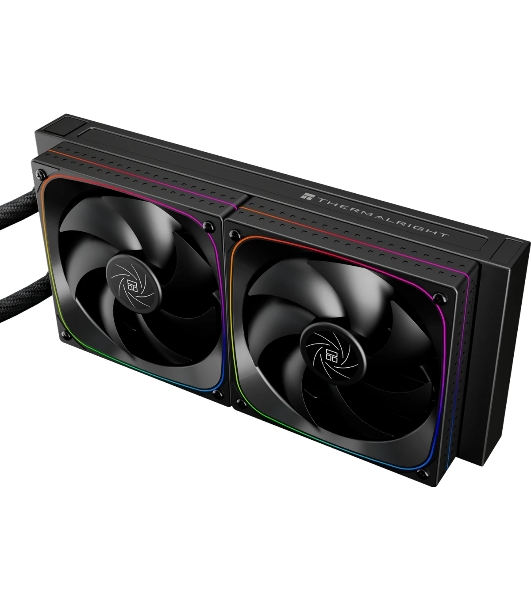 Система жидкостного охлаждения Thermalright Frozen Horizon 240 Digital (240мм, LED temp., Black, ARGB/Fans: 2x120мм, 68.9CFM, 28.2dBA, 2000RPM/Pump height 53.2мм, Rad thickness 27мм/S: 1700, 1200, 1851, 115X, AM5, AM4)
