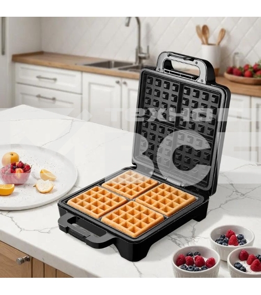 Вафельница Kitfort КТ-4673 1600Вт черный/серебристый