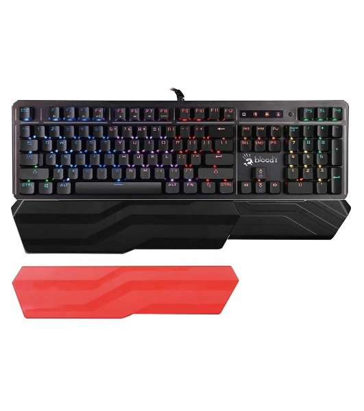 Клавиатура проводная A4 B975 механическая черный USB Gamer LED (подставка для запястий)