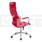 Кресло руководителя Бюрократ KB-9N/R/TW-97N красный TW-01 TW-11 сетка крестовина хром, фото3