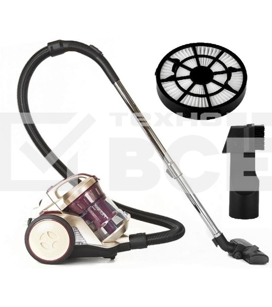 Пылесос Pioneer VC325C красный/золотой, 380/2000 Вт, уборка сухая, пылесборник контейнер 2 л