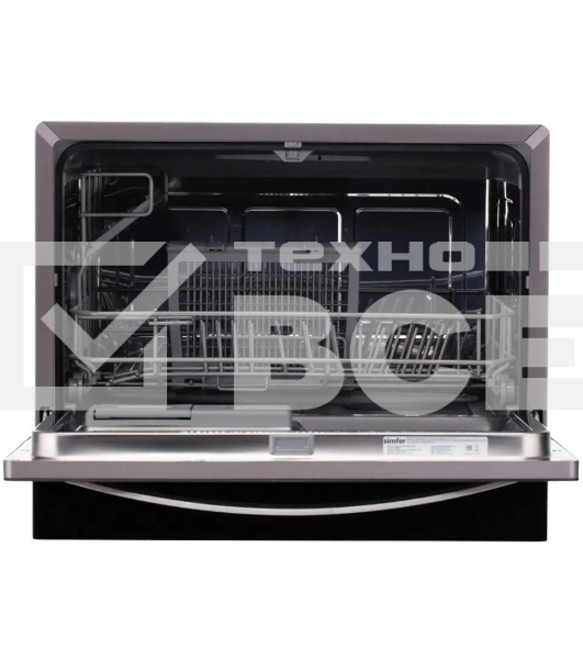 Посудомоечная машина Simfer DBB6501, компактная, настольная, 55см, загрузка 6 комплектов, черный