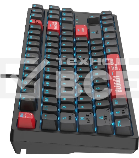 Клавиатура A4Tech Bloody AT87 проводная USB черный/красный