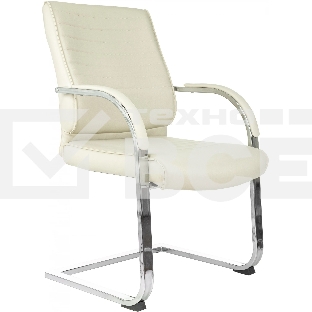 Кресло офисное Бюрократ T-8010-LOW-V/IVORY слоновая кость, искусственная кожа, на полозьях