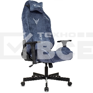 Кресло игровое Knight N1 Fabric синий Light-27 с подголов. крестовина металл