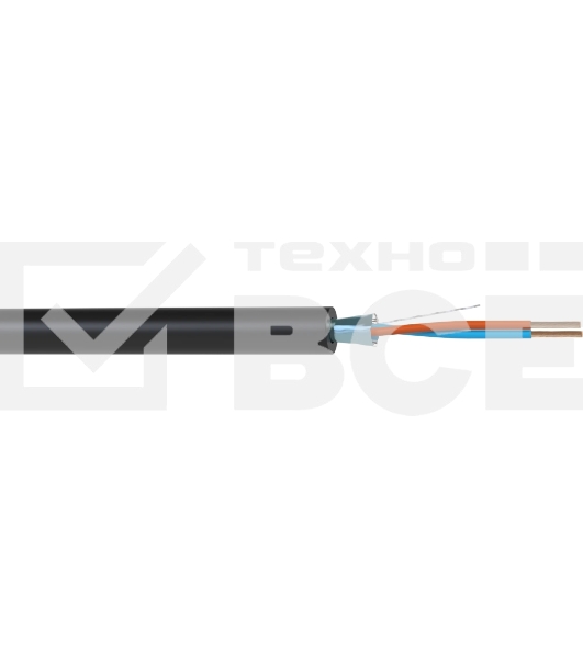 Кабель балансный микрофонный 300 м, 24 AWG, 0.22 мм2, диаметр 3.8 мм, экран, медь 7 x 0.20 мм, черный, бухта