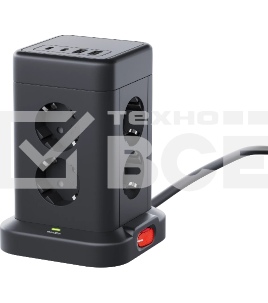 Сетевой фильтр Defender ILS 453 (3 м, 8 розеток, 2USB-A, 2USB-C)