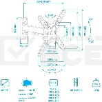 Кронштейн Arm media MARS-7 черный, 15 шт/уп. Кр. стал. настенный для TV 20'-43', max 25 кг, 5 ст св., нак. +5°-15°, пов. ±60° от ст. 66-198 мм. max VESA 200x200 мм., фото4
