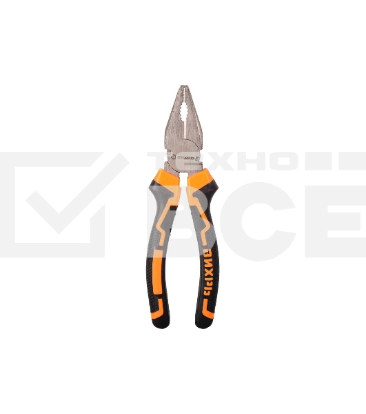 Плоскогубцы ВИХРЬ 180 мм., никелированные, двухкомпонентные рукоятки