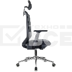 Кресло эргономичное Бюрократ MC-612N-H черный TW SQU BL сетка/ткань с подголов. крестов. металл хром, фото5