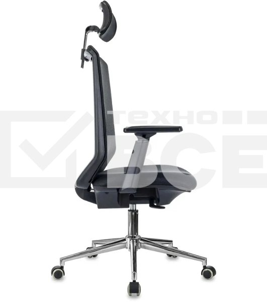 Кресло эргономичное Бюрократ MC-612N-H черный TW SQU BL сетка/ткань с подголов. крестов. металл хром