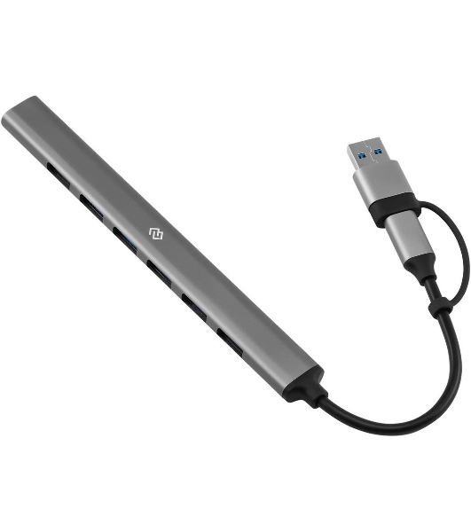 USB-концентратор Digma DHUB-7USB-AC-2.0, USB-C + USB-A, USB 2.0 7 портов, USB
