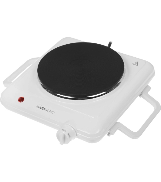 Плита настольная электрическая Clatronic EKP 3582 белый, 1.5 кВт, ТЭН, конфорки - 1, эмаль, поворотные переключатели