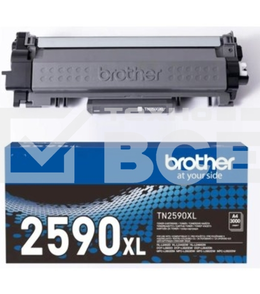 Картридж лазерный Brother TN-2590XL чёрный (3 000 стр.) для Brother DCP-L2600/DCP-L2622/DCP-L2640/HL-L2402/HL-L2442/HL-L2460