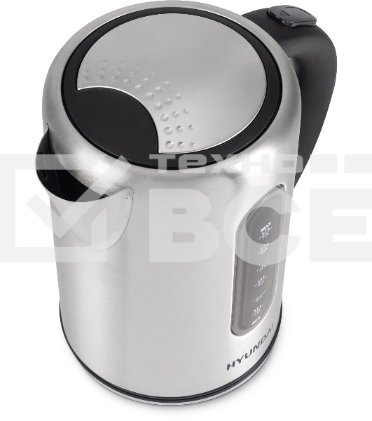 Чайник электрический Hyundai HYK-S9909 1.7л. 2200Вт серебристый матовый/черный корпус: металл