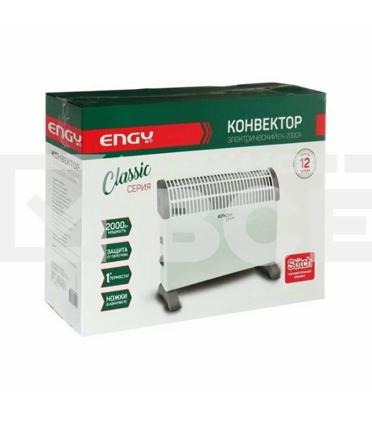Конвектор Engy EN-2000A Classic белый, 2000  Вт, 25 м2, термостат
