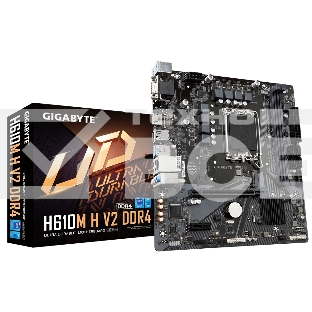 Материнская плата Gigabyte H610M H V2, LGA 1700, Intel H610, 2xDDR5, 4xSATA, 1xM.2, 1xPCIe 4.0 x16, 1xPCIe x1, 1xHDMI, 1xVGA, 1x 1Gb LAN, 2xUSB-A 3.2 Gen 1, 4xUSB-A 2.0, 3x 3.5 мм, 7.1, mATX
