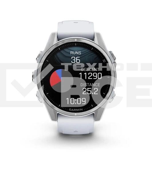 Смарт-часы Garmin Fenix 8 AMOLED серебристый, белый 43мм