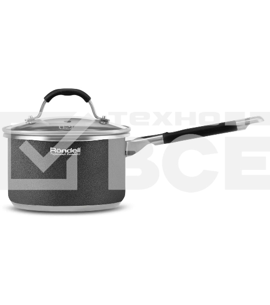 Ковш Rondell Stern RDS-008, 1.9л, с крышкой 16см, серый