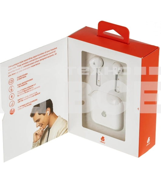 Гарнитура UBEAR Vibe Bluetooth вкладыши белый tw03wh01-bd