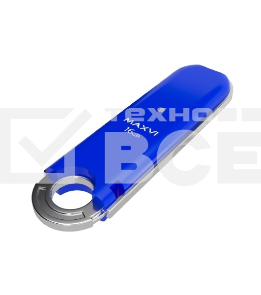 Флеш диск Maxvi P2 16GB USB 2.0 blue, монолит с колпачком, ABS пластик