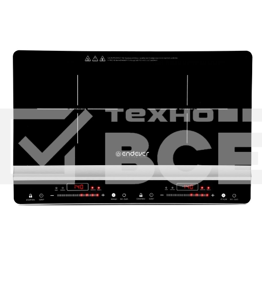 Плитка электрическая индукционного типа с двумя конфорками ENDEVER Skyline IP-66, черный, мощность 1800 Вт+1300 Вт, диаметр посуды 12-26 см, 2 шт/уп