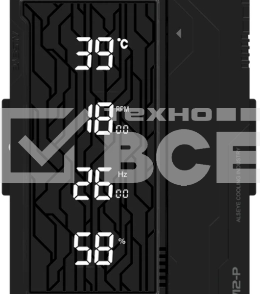 Кулер для процессора ALSEYE Q120S Plus AS.01.11.0005 черный 120мм алюминий+медь 3000rpm 45db 4-pin 200W 161мм