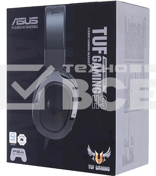 Игровые наушники ASUS TUF Gaming H3 чёрно-серые