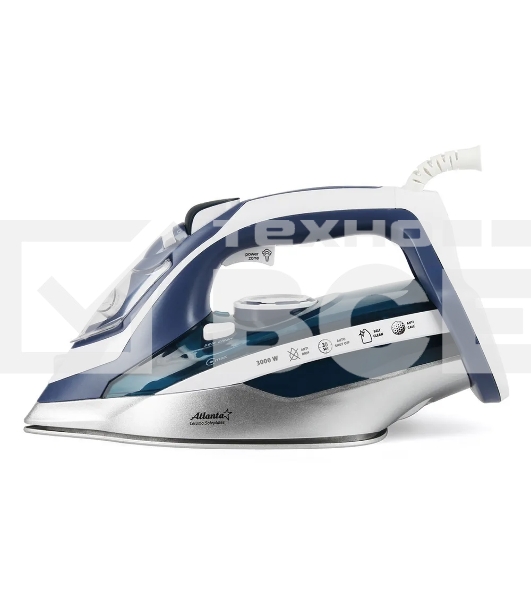 Утюг Atlanta ATH-5580 синий/белый, 3000 Вт, 37 г/мин, 95 г/мин, 350 мл