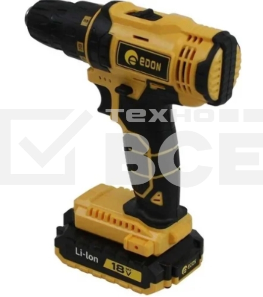 Дрель-шуруповерт Edon AD-18E, Аккумуляторная, 18В, 2 АКБ
