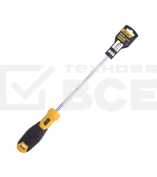 Крестовая отвертка Deli DL638200 PH3x200мм Материал: CR-V. Двухкомпонентная ручка. Хромированная.