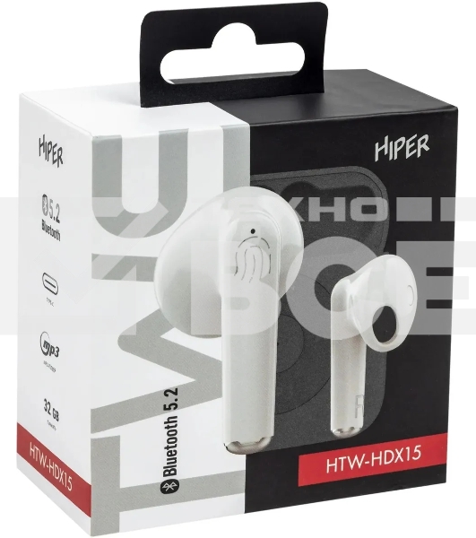 Гарнитура вкладыши Hiper TWS MP3 HDX15 белый беспроводные bluetooth в ушной раковине (HTW-HDX15)