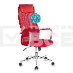 Кресло руководителя Бюрократ KB-9N/R/TW-97N красный TW-01 TW-11 сетка крестовина хром, фото4