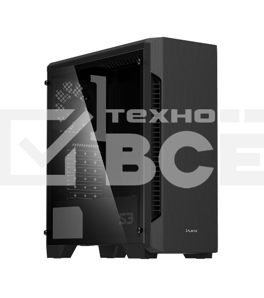 Компьютерный корпус MidiTower Zalman S3 TEMPERED GLASS WINDOW black