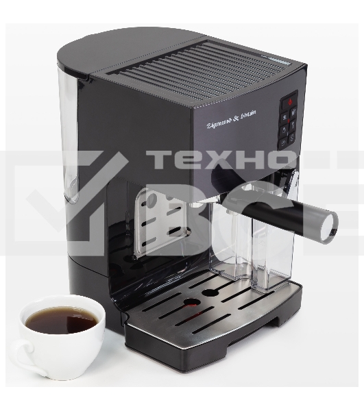 Кофеварка рожковая Zigmund & Shtain ZCM-889 черный, исп. кофе - молотый, 1.4 л, 1500 Вт. 20 Бар.