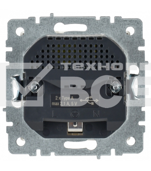 Розетка 1-местная IEK BRITE РЮш10-1-БрБ (BR-R14-16-U21-D21-K01) 16А, с USB A+A 2.1А, с заземлением с защитными шторками, белый