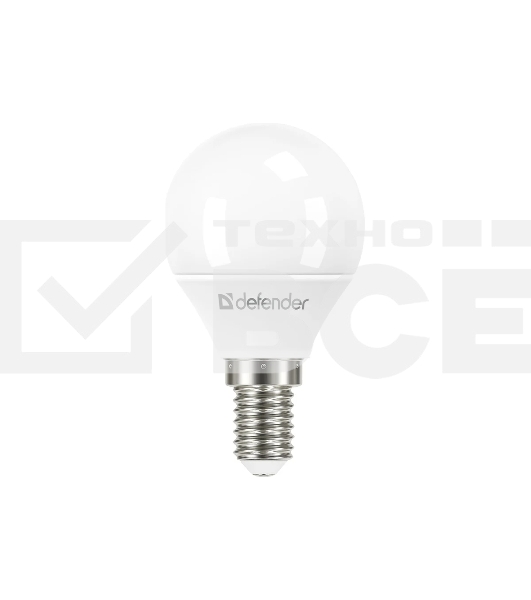 Лампочка светодиодная Defender P45-8W-865-E14 шар, 6500 К, холодный дневной, 1 шт.
