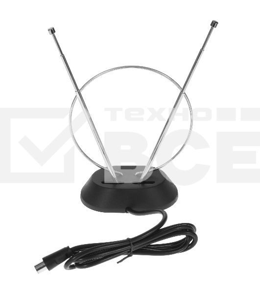 Телевизионная антенна Harper ADVB-2111 (комнатная, пассивная;DVB-T2; VHF / UHF (174–230 MHz, 470-862 MHz); 20 dB; 75; 3dB; 1 м)