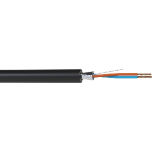Кабель балансный микрофонный 200 м, 24 AWG, FRNC/LSZH, 0.2 мм2, диаметр 3.7мм, экран, медь 25 x 0.1 мм, черный, бухта