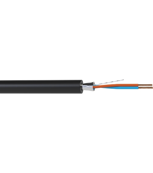 Кабель балансный микрофонный 200 м, 24 AWG, FRNC/LSZH, 0.2 мм2, диаметр 3.7мм, экран, медь 25 x 0.1 мм, черный, бухта