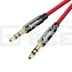 Кабель Baseus CAM30-C91 Yiven Audio Cable M30 AUX 3.5мм (M) to AUX 3.5мм (M) 1.5m Red+Black, фото 1