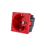 Механизм розетки Legrand 1-м СП Mosaic 2 модульный, с заземлением, красный Legrand 077214 124965, фото2