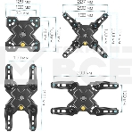 Кронштейн Arm media MARS-7 черный, 15 шт/уп. Кр. стал. настенный для TV 20'-43', max 25 кг, 5 ст св., нак. +5°-15°, пов. ±60° от ст. 66-198 мм. max VESA 200x200 мм., фото5