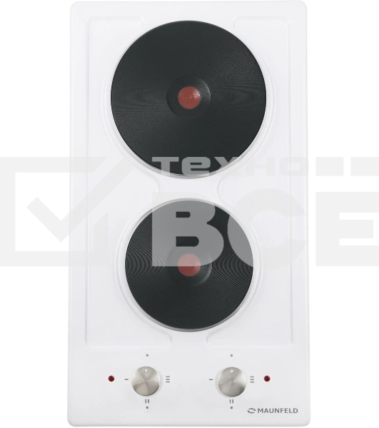 Электрическая варочная панель Maunfeld EEHE.32.4W, конфорок: 2 шт., эмаль, независимая, белый