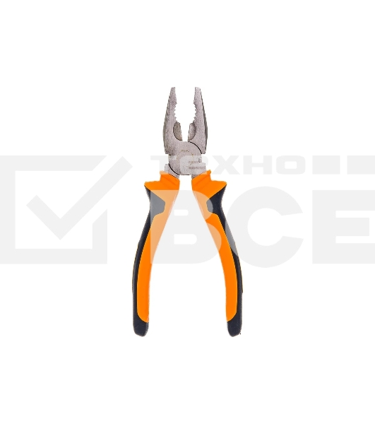 Плоскогубцы ВИХРЬ 180 мм., никелированные, двухкомпонентные рукоятки