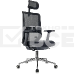 Кресло эргономичное Бюрократ MC-612N-H черный TW SQU BL сетка/ткань с подголов. крестов. металл хром, фото6