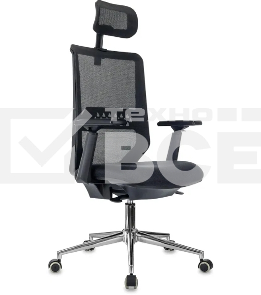 Кресло эргономичное Бюрократ MC-612N-H черный TW SQU BL сетка/ткань с подголов. крестов. металл хром