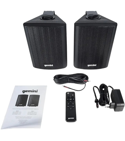 Акустическая система Gemini GHSI-W525BT-PR-BLK Активная + пассивная АС, 5.25' НЧ + 0.75' ВЧ, мощность RMS/Peak 60/150 Вт, АЧХ 45-20000 Гц, динамики: 5' НЧ, 1' ВЧ, IP44, BT, 3,5 мм AUX вход, 3,5 мм AUX выход, настенные крепления, пульт ДУ, цвет черный